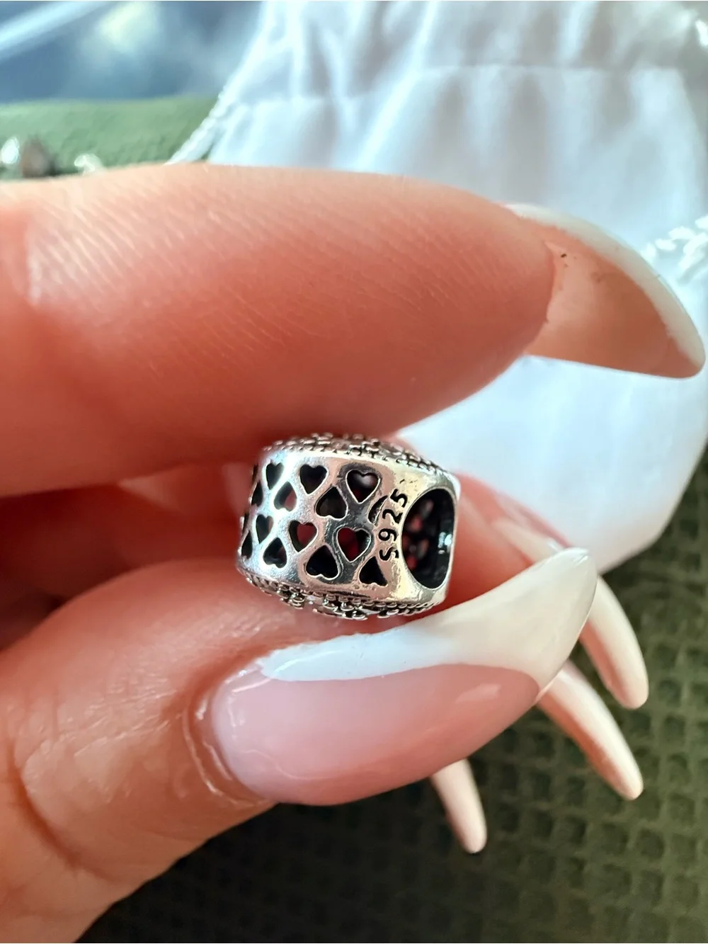 Pandora Silver Floral Crystal Charm